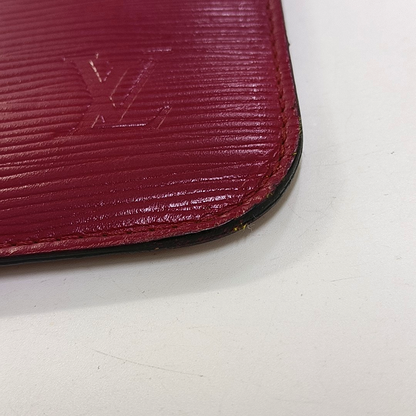 LOUIS VUITTON ACCESSOIRES 紫红色EPI牛皮水波纹麻将包手拿包Handheld包 Silver Hardware-(SKU)-945508181