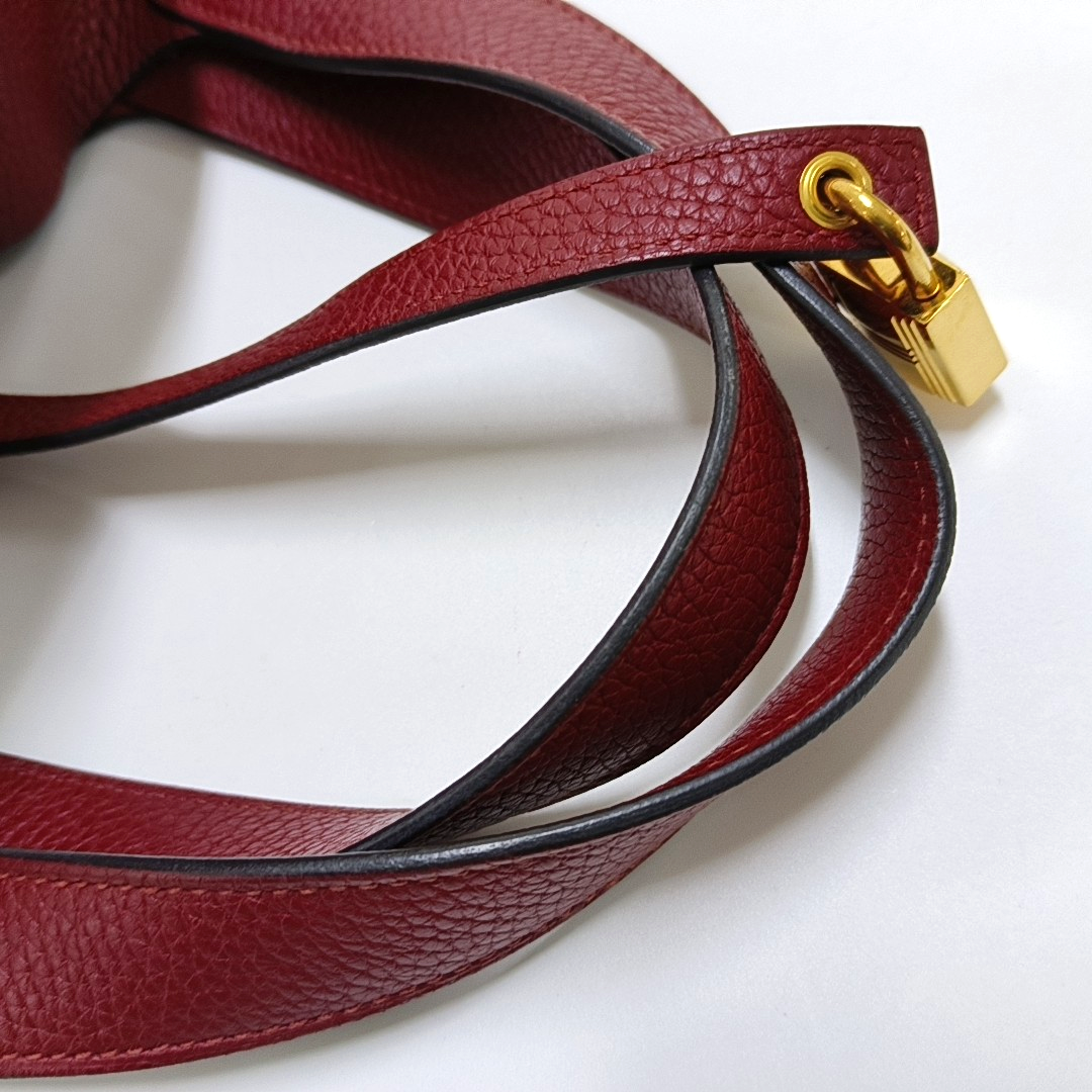 HERMÈS Picotin Lock 22 Pomegranate Red Clemence Leather Picotin Lock Handbag Gold Hardware Y Engraved-(SKU)-955861432