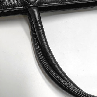 CHANEL MEDALLION Black Lamb Skin Quilted Hilton Handbag with Gold Hardware, Vintage-(SKU)-970902216