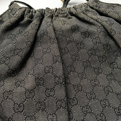 GUCCI Tote bag Dark Gray Canvas Monogrammed Handbag Golden hardware-(SKU)-948514581