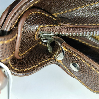 FERRAGAMO Deep brown cowhide single shoulder bag Silver Hardware-(SKU)-944080501