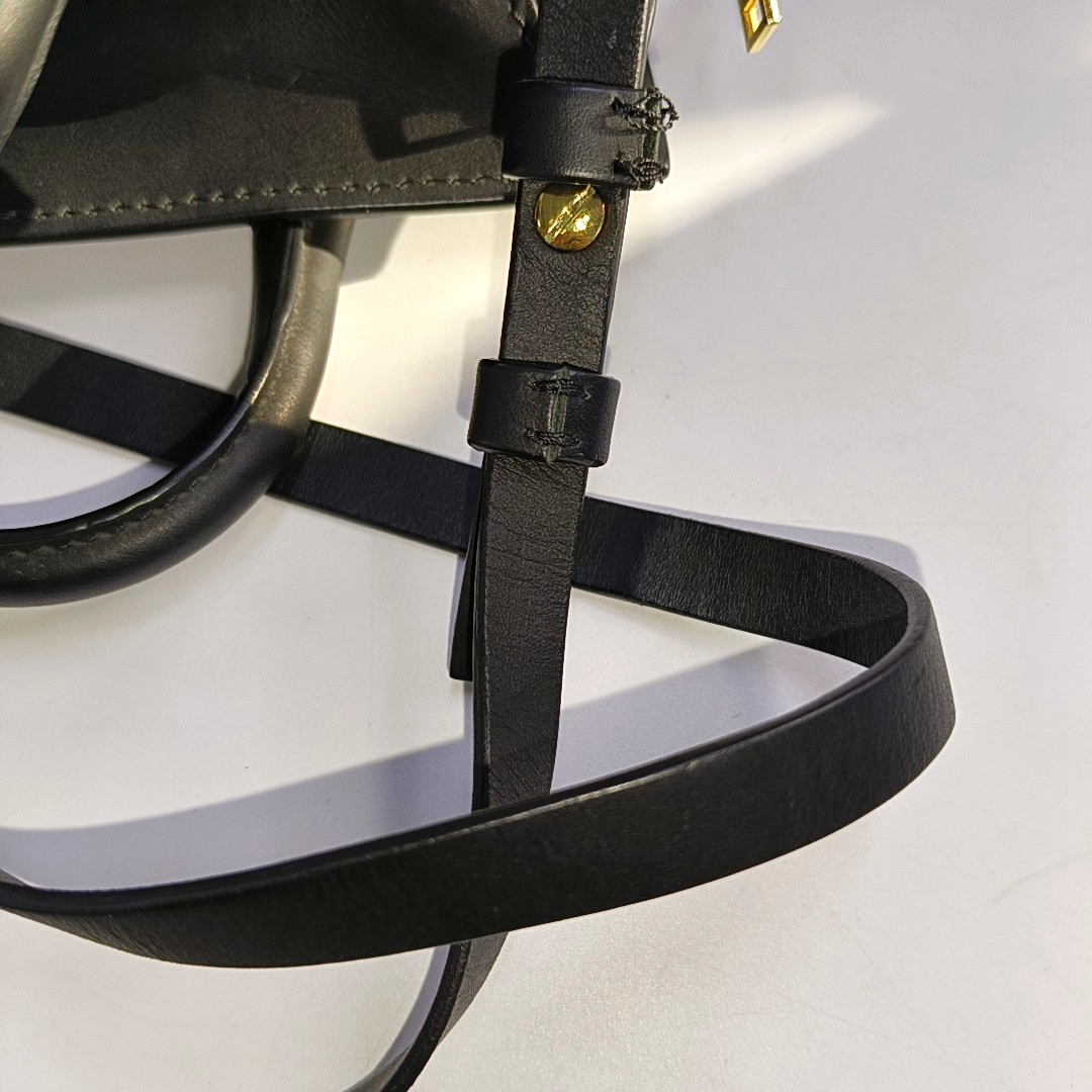 SOPHIE HULME Tote bag Black Leather Embossed Single Shoulder Bag Golden hardware Removable shoulder strap-(SKU)-939128260