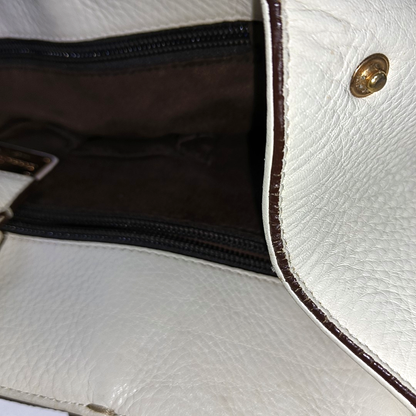 FERRAGAMO Sookie White Leather Handbag Golden hardware-(SKU)-13881805