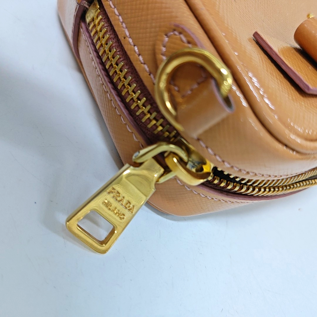 PRADA Camera Bag Yellow leather textured crossbody shoulder tote Golden hardware Removable shoulder strap-(SKU)-949502121