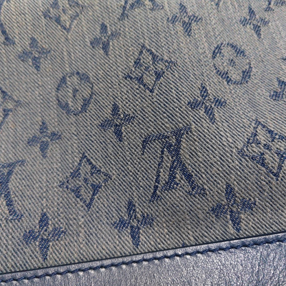 LOUIS VUITTON SOFT TRUNK Blue Denim Monogram Quilted Shoulder Bag, Handbag with Detachable Strap-(SKU)-954467210