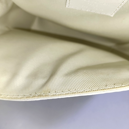 LOUIS VUITTON STEAMER Extra Small Size White Calfskin Monogram Embossed Crossbody Shoulder Bag Black Hardware Removable Shoulder Strap-(SKU)-961736730