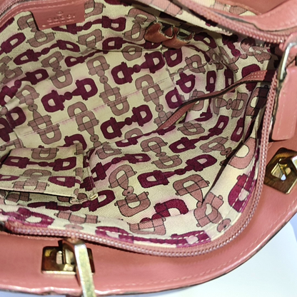 GUCCI Ligne Shima Beige Calf Leather Monogrammed Ripple Texture Single Shoulder Bag Handbag Golden hardware-(SKU)-955507212