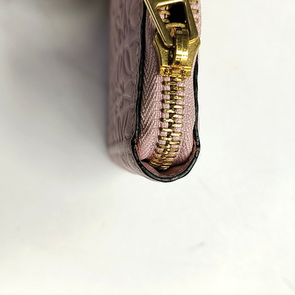 LOEWE Pink Cowhide Embossed Vintage Wallet Golden hardware-(SKU)-956396873