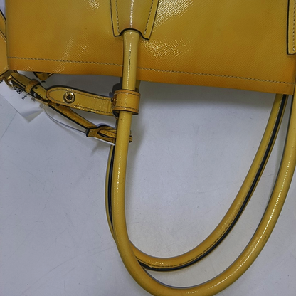 PRADA Double Yellow cowhide logo cross-grain shoulder bag Golden hardware Removable shoulder strap-(SKU)-945527362