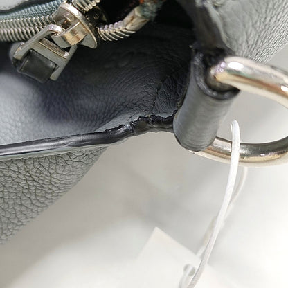 LOEWE Puzzle Blue Gray Leather Quilted Backpack Single Shoulder Bag with Silver Hardware Removable Strap-(SKU)-970868873