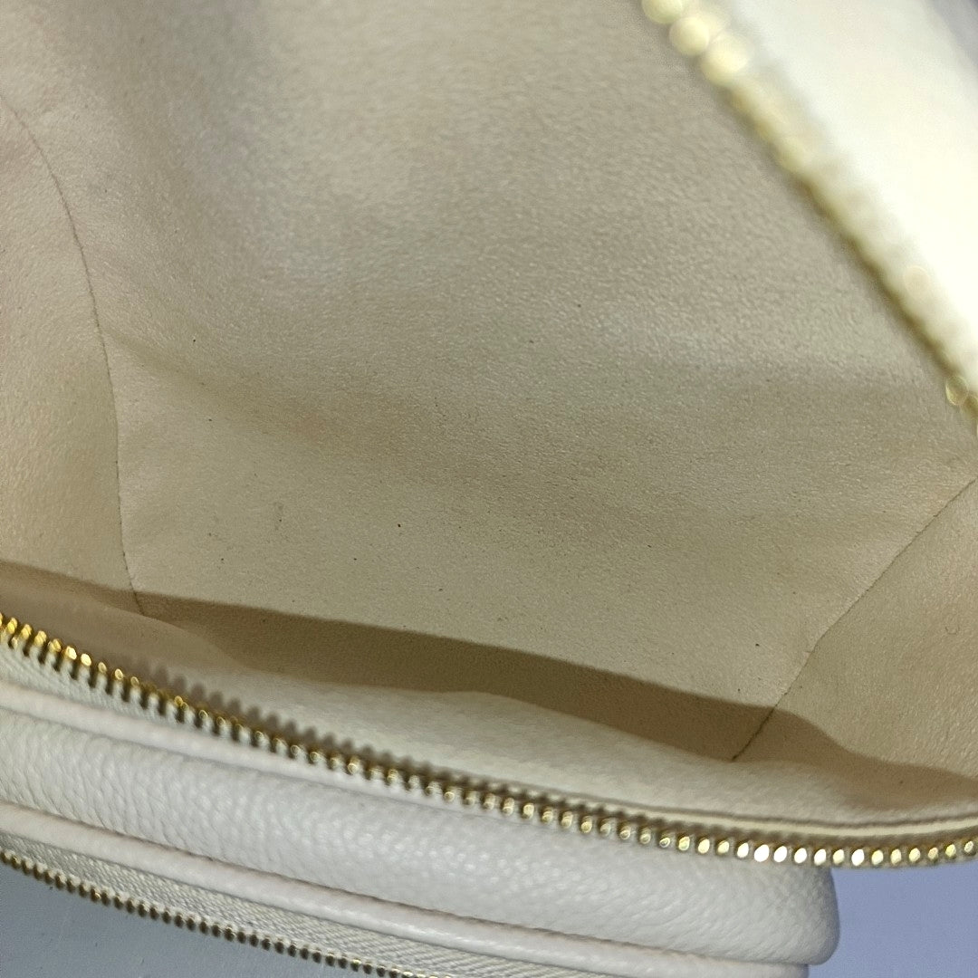 LOUIS VUITTON GRADIENT Mini Beige Leather Monogram Vernis Crossbody Shoulder Bag Hobo Bag with Gold Hardware and 2 Detachable Straps-(SKU)-967336179
