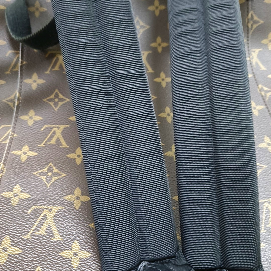 LOUIS VUITTON CHRISTOPHER Small Brown Coated Canvas Monogram Backpack with Silver Hardware-(SKU)-969646194