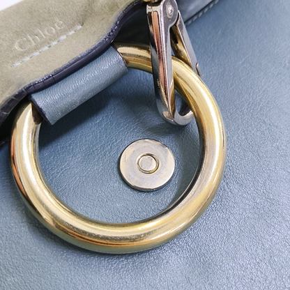 Chloé Faye Small size Haze Blue Calfskin Single Shoulder Bag Crossbody Bag Golden hardware-(SKU)-949108541