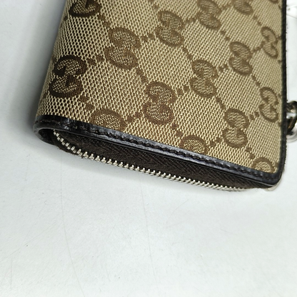 GUCCI Brown Canvas Monogrammed Wallet Silver Hardware-(SKU)-956655178