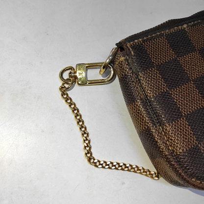 LOUIS VUITTON ACCESSOIRES mini Brown Coated Canvas Checkerboard Pattern Small Mahjong Tote Handbag Golden hardware-(SKU)-946539178