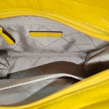 MICHAEL KORS Tote bag Small size Yellow Leather Printed Crossbody Handbag Single Shoulder Bag Golden hardware Removable shoulder strap-(SKU)-936597171