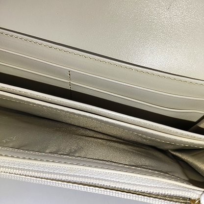 BURBERRY White snake skin wallet Golden hardware-(SKU)-935689724