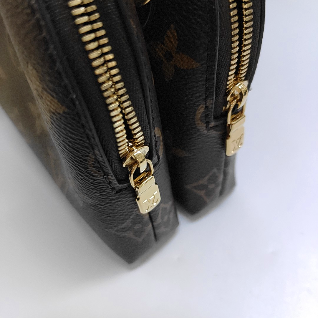 LOUIS VUITTON BE ALMA Brown coated canvas monogram shell bag shoulder bag crossbody bag with gold hardware 2 removable shoulder straps and complete accessories-(SKU)-960305671