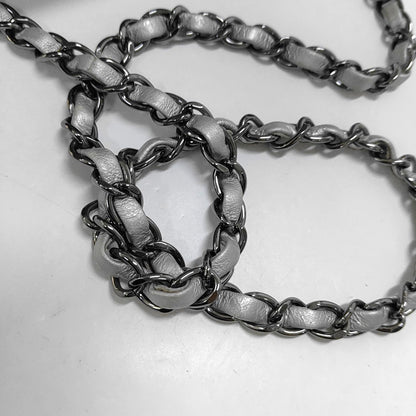 CHANEL CLASSIC FLAP Mini Silver Lamb Skin Quilted Square Crossbody Shoulder Bag Silver Hardware 19 Clasp-(SKU)-968090847