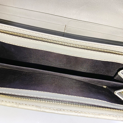 GUCCI Microguccissima Light Gray Cowhide Vintage Embossed Wallet Golden hardware-(SKU)-14418012