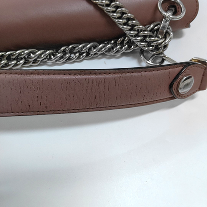 FENDI Kan I Medium size Beige Cowhide Stud Crossbody Single Shoulder Handbag Tote Silver Green Hardware-(SKU)-955840718