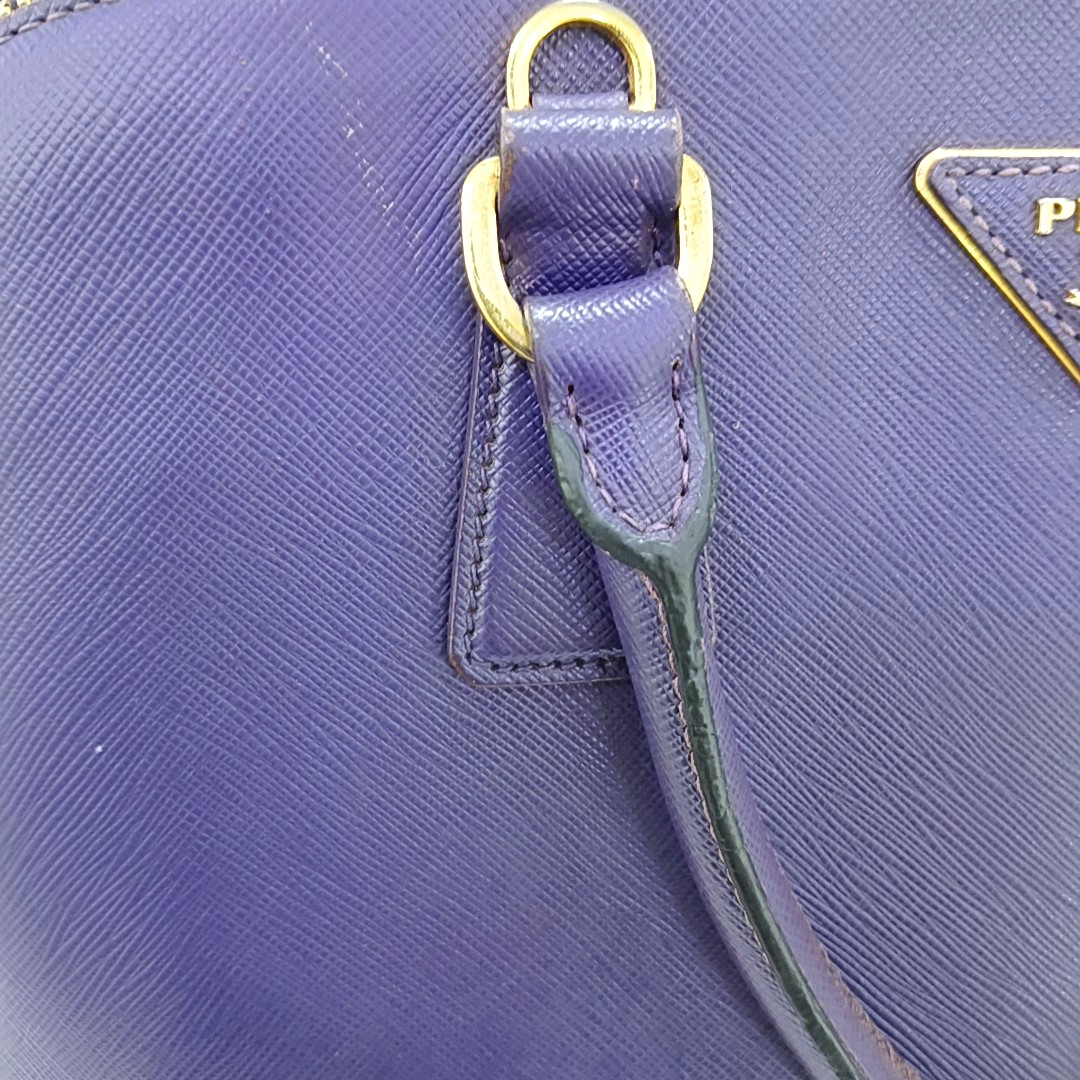 PRADA Promenade Purple Cowhide Logo Monogram Crossbody Shoulder Bag Single Shoulder Bag Golden hardware-(SKU)-950771962