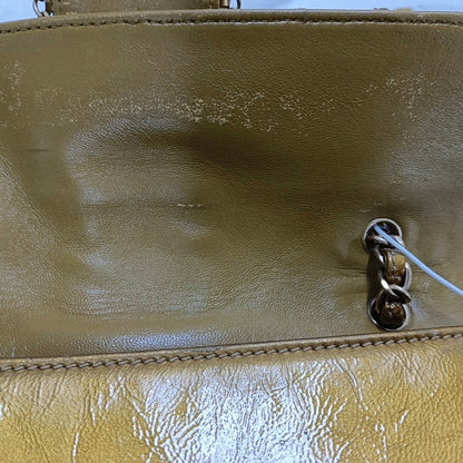 CHANEL MADISON Yellow Patent Leather Quilted Shoulder Bag, Gold Hardware, 11 Compartments-(SKU)-965813701