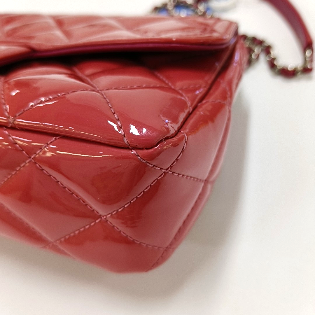 CHANEL CLASSIC FLAP Pink Patent Leather Quilted Shoulder Bag Tote Crossbody with Detachable Strap-(SKU)-955718315