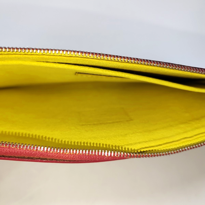 LOUIS VUITTON ACCESSOIRES 紫红色EPI牛皮水波纹麻将包手拿包Handheld包 Silver Hardware-(SKU)-945508181