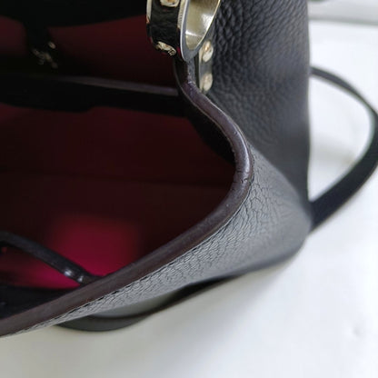LOUIS VUITTON CAPUCINES Small-sized Black Cowhide Snake Pattern Crossbody Bag Silver Hardware Removable Shoulder Strap-(SKU)-968885422