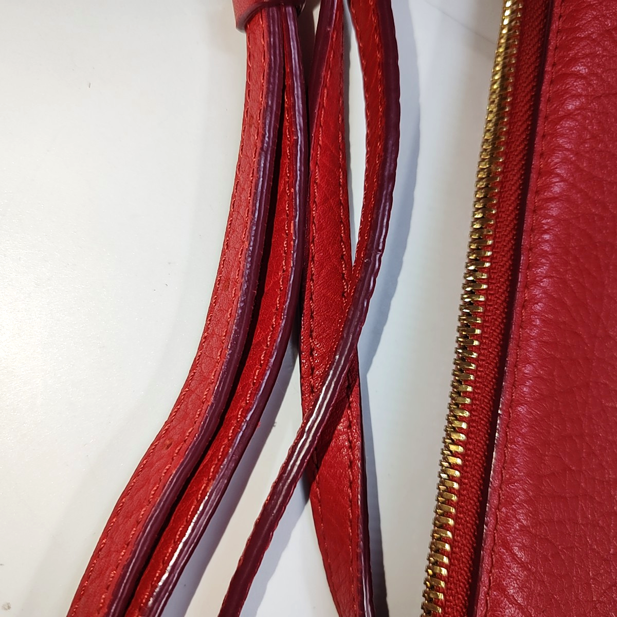 MCM Red Leather Rivet Embellished Crossbody Shoulder Bag Golden Silver Hardware Removable shoulder strap-(SKU)-942099905