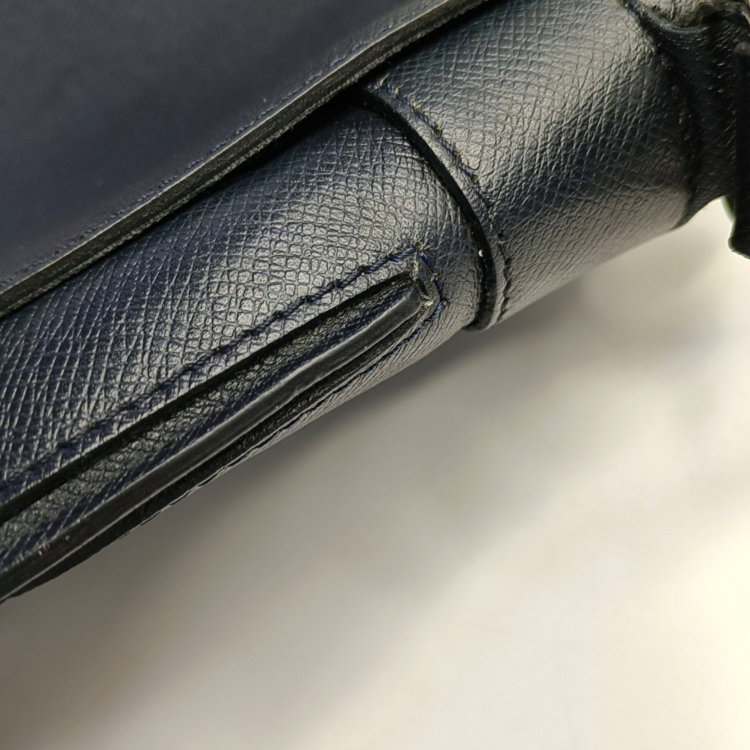 LOUIS VUITTON ROMAN Blue Cowhide Crossbody Bag Silver Hardware-(SKU)-959266861