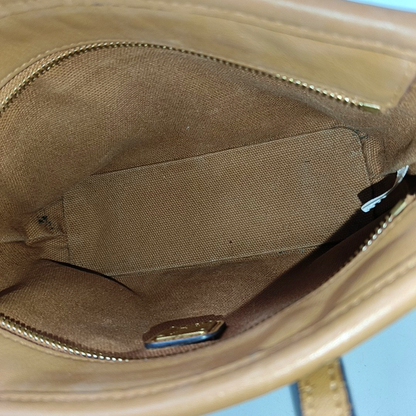 MCM ANYA mini Cognac coated canvas old flower rabbit crossbody bag, handbag Golden hardware Removable shoulder strap-(SKU)-951890333