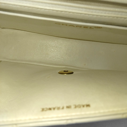 CHANEL KELLY PARENT White Calfskin Quilted Handbag with Gold Hardware, Vintage-(SKU)-931087336