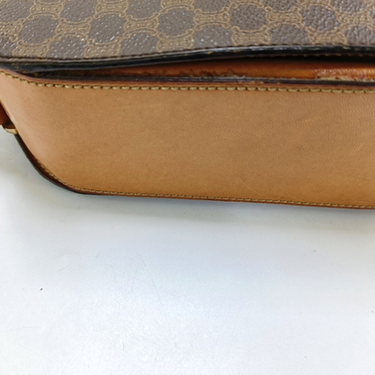 CELINE Brown Coated Canvas Triumph Tote Bag Golden hardware-(SKU)-959942823