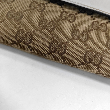 GUCCI Lovely Khaki Canvas Monogrammed Coin Purse Golden hardware-(SKU)-928591685