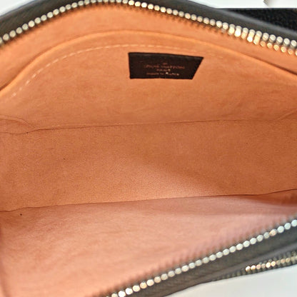 LOUIS VUITTON MARELLE Black EPI Leather Water Ripple Shoulder Bag with Shoulder Strap and Handle, Silver Hardware, Detachable Strap-(SKU)-933629695