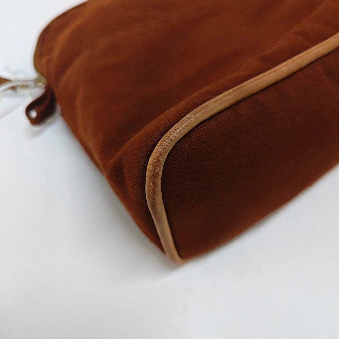HERMÈS Bolide Beige Canvas Clutch Bag Silver Hardware-(SKU)-955276416