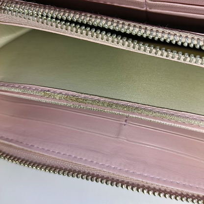DIOR Pink Patent Leather Vintage Wallet Silver Hardware-(SKU)-939810681