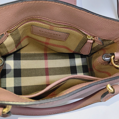 BURBERRY Buckle Pink Cowhide Sling Bag Tote Bag Golden hardware shoulder straps-(SKU)-955529544
