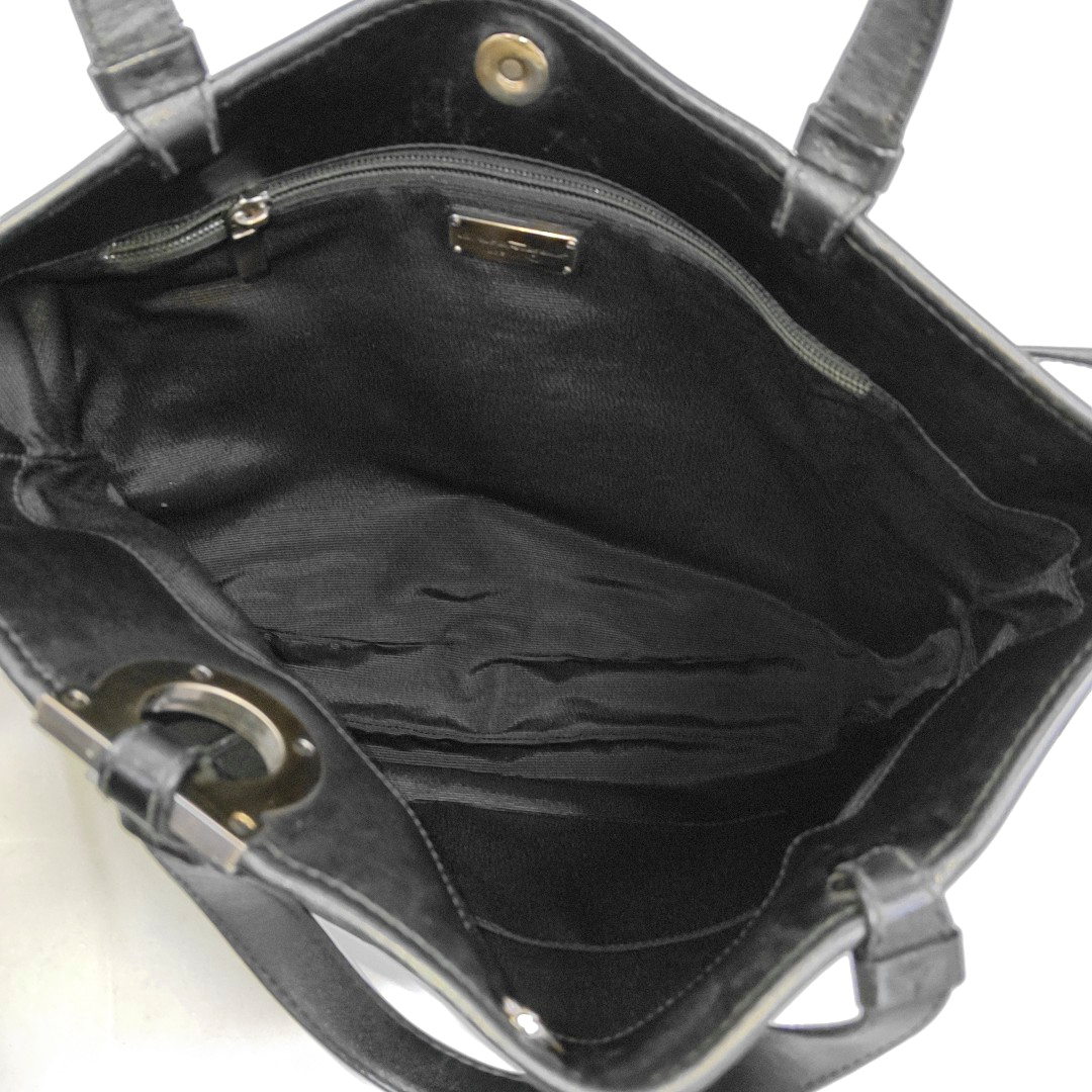 FERRAGAMO Tote bag Black Fabric Single Shoulder Bag Handbag Silver Hardware-(SKU)-942554388