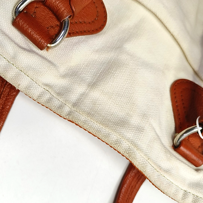 PRADA Tote bag White Canvas Single Shoulder Bag Silver Hardware-(SKU)-959232457