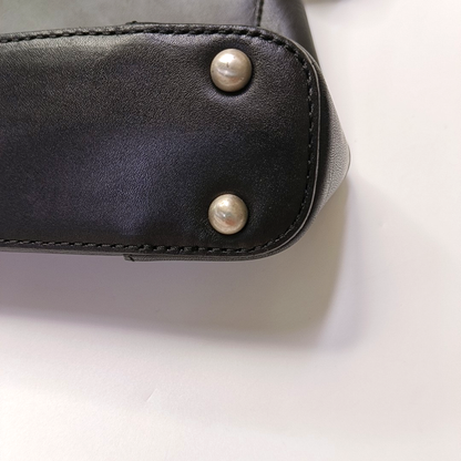 BURBERRY Black Leather Crossbody Bag Single Shoulder Bag Silver Hardware-(SKU)-959425193