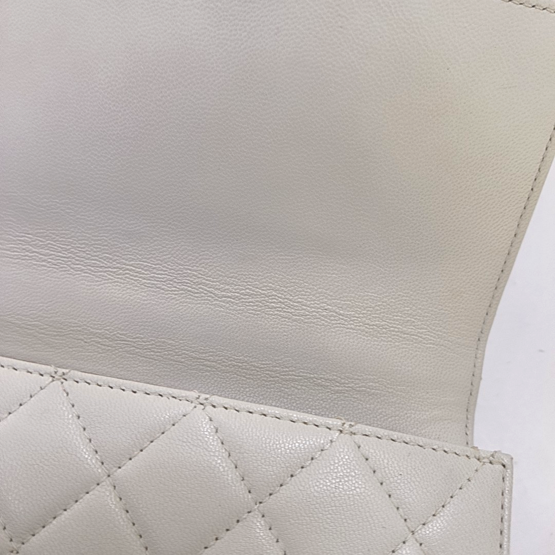CHANEL CLASSIC VERTICAL PEARL White Lamb Leather Quilted Crossbody Bag Single Shoulder Bag Detachable Strap-(SKU)-960511595
