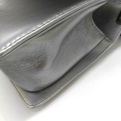 CHANEL BOY CHANEL Medium Silver Calfskin Quilted Shoulder Bag Crossbody Handbag Palladium Hardware 23 Clasp-(SKU)-969782038