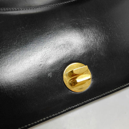HERMÈS Sac Ring 26 Black BOX Leather Single Shoulder Bag with Gold Hardware Ⓙ Vintage-(SKU)-969780676