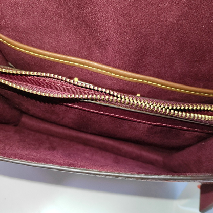 COACH BEAT 18 Red Leather Studs Single Shoulder Bag Golden hardware shoulder straps-(SKU)-932856060