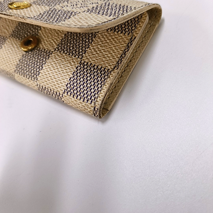 LOUIS VUITTON White Coated Canvas Checkerboard Key Case Golden hardware-(SKU)-955829929