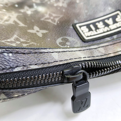 LOUIS VUITTON ALPHA Grey Coated Canvas Monogram Printed Camera Bag Shoulder Bag Crossbody Bag Black Hardware-(SKU)-959853480