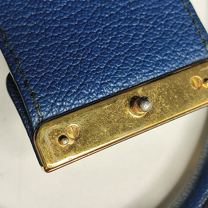 Miu Miu Tote bag Blue Cowhide Crumpled Shoulder Bag Single Shoulder Bag Crossbody Bag Golden hardware Removable shoulder strap-(SKU)-950926688